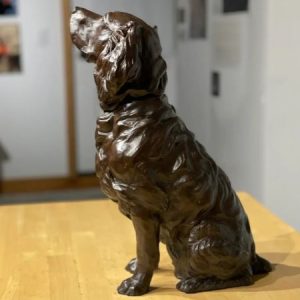 Brown Dog - Large Boykin Bronze Sculpture - Liz Lewis
