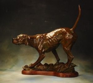 Instinct - English Pointer Bronze Sculpture - Liz Lewis