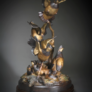 Bobwhite Covey - Quail Bronze Sculpture - Ronnie Wells