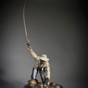 The Fly Fisherman - Bronze Sculpture - Ronnie Wells