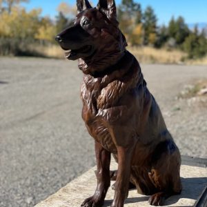Loyalty (Life-Size German Shepherd Bronze Sculpture) - Liz Lewis