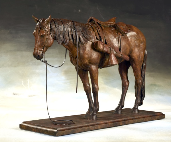 Ground Tied - Equine Bronze Sculpture - Liz Lewis