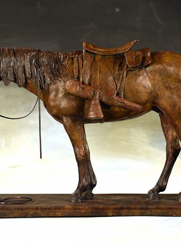 Ground Tied - Equine Bronze Sculpture - Liz Lewis