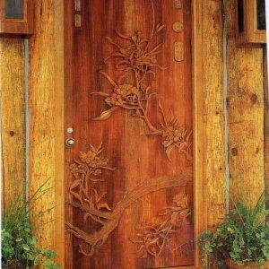 Japanese Garden - Hand-Carved Door - Larry Lefner