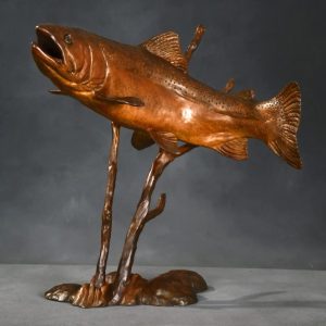 The Honest Twenty - Rainbow Trout Bronze Sculpture - Liz Lewis