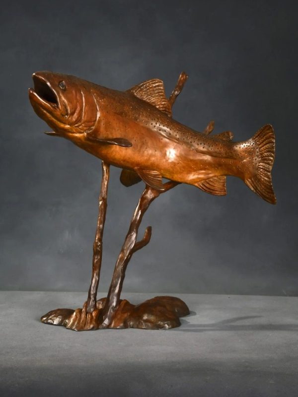 The Honest Twenty - Rainbow Trout Bronze Sculpture - Liz Lewis