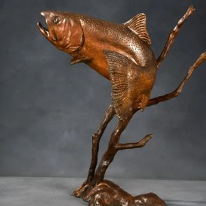 The Honest Twenty - Rainbow Trout Bronze Sculpture - Liz Lewis