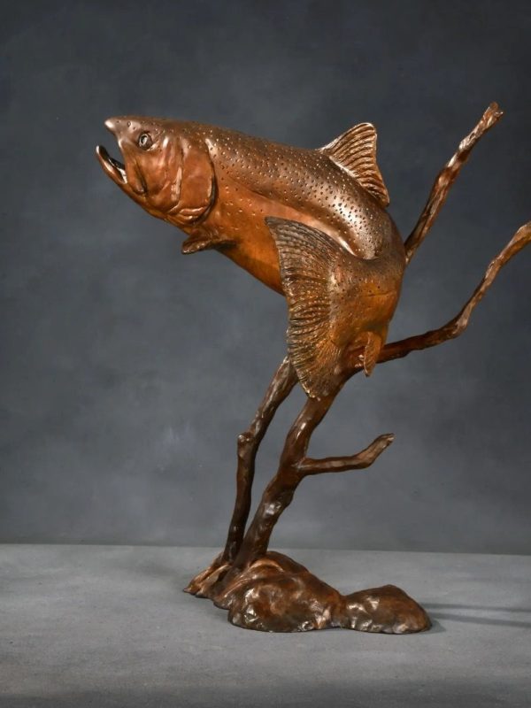 The Honest Twenty - Rainbow Trout Bronze Sculpture - Liz Lewis