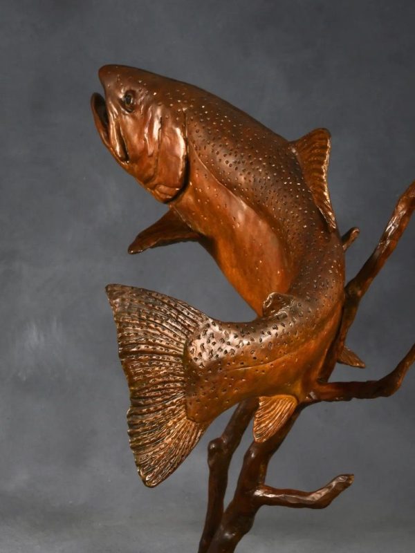 The Honest Twenty - Rainbow Trout Bronze Sculpture - Liz Lewis