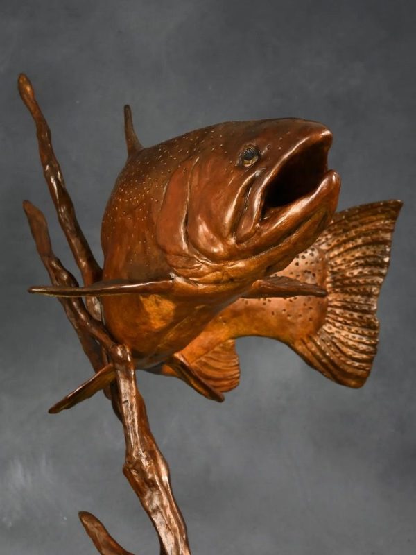 The Honest Twenty - Rainbow Trout Bronze Sculpture - Liz Lewis