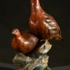 Red Grouse Pair - Upland Bird Bronze Sculpture - Liz Lewis