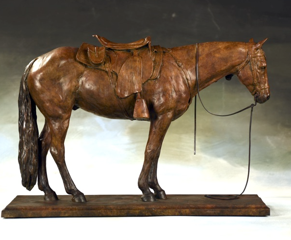 Ground Tied - Equine Bronze Sculpture - Liz Lewis