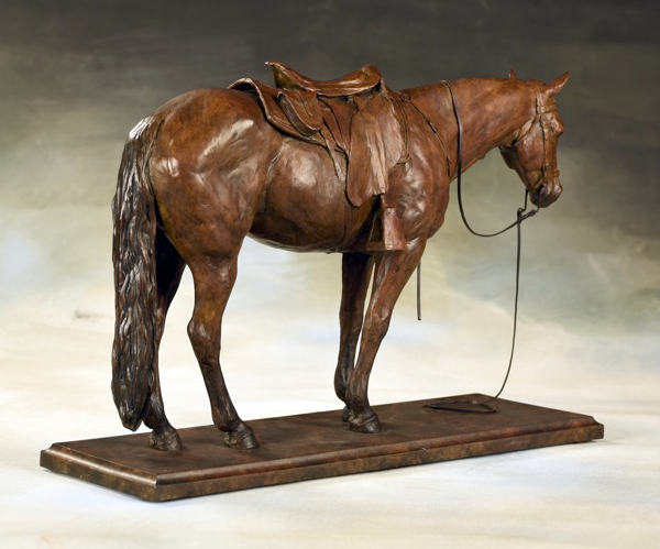 Ground Tied - Equine Bronze Sculpture - Liz Lewis