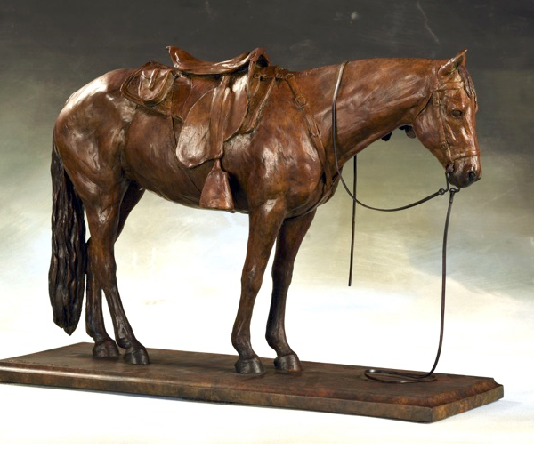 Ground Tied - Equine Bronze Sculpture - Liz Lewis