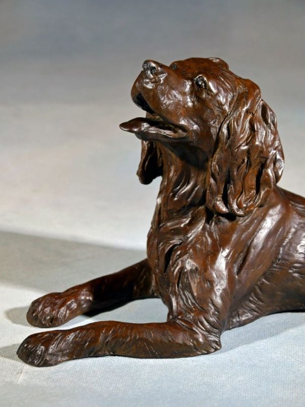 Spaniel Sprawl - Medium Size Dog Bronze Sculpture - Liz Lewis