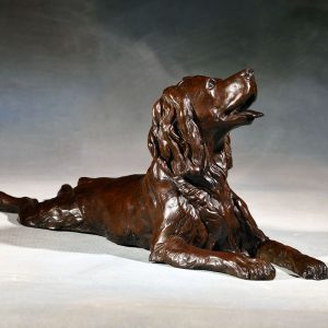 Spaniel Sprawl - Medium Size Dog Bronze Sculpture - Liz Lewis