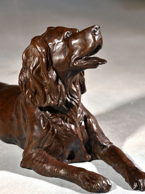 Spaniel Sprawl - Medium Size Dog Bronze Sculpture - Liz Lewis