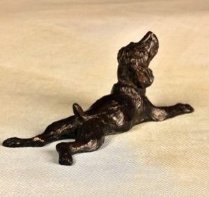 Spaniel Sprawl - Small Size Dog Bronze Sculpture - Liz Lewis