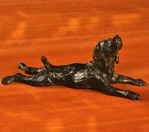 Spaniel Sprawl - Small Size Dog Bronze Sculpture - Liz Lewis