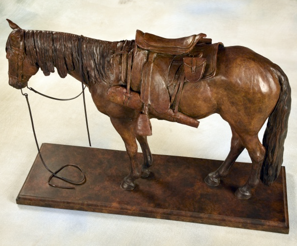 Ground Tied - Equine Bronze Sculpture - Liz Lewis