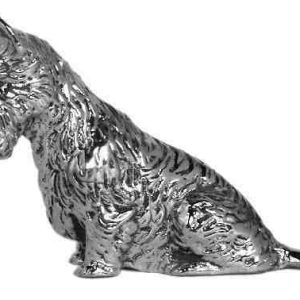 Scottie Sitting Chrome-Plated over Bronze Hood Ornament