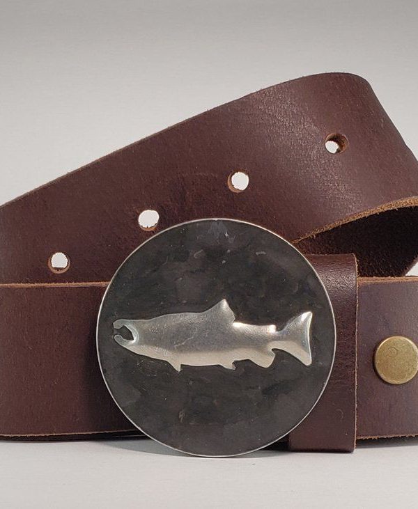 Salmon Hand Embossed Buckle & Belt - Tyger Forge