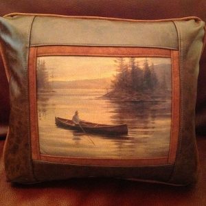 Rod Crossman Canoe Country Leather Pillow Sweetwater