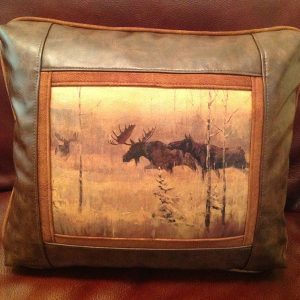 Rod Crossman Moose Challenge Leather Pillow Sweetwater