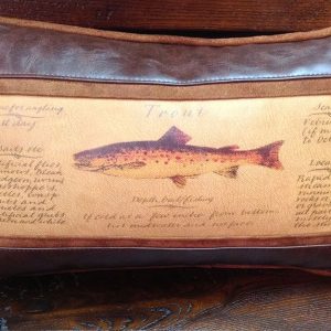 Trout Guide Leather Lumbar pillow - Sweetwater