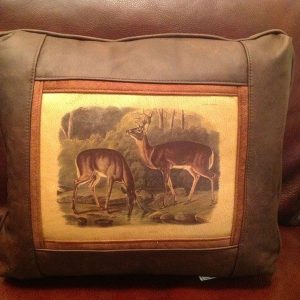 White-tailed Deer Leather Pillow Sweetwater