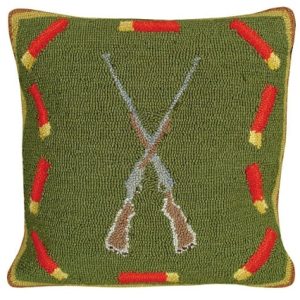 Shotgun and Shells Needlepoint Pillow (16" x 16") - Michaelian Home