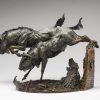 Running the Gauntlet - Wildebeest Bronze Sculpture - John Tolmay