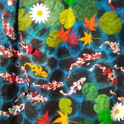 Close up of Black Pool Clear Water Wood Carved Quilt Fraser Smith