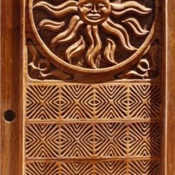 Sun – Hand-Carved Mahogany Door Sun - Hand-Carved Mahogany Door - Larry Lefner