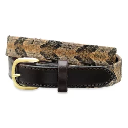 1 1/2" Timber "Canebrake" Rattlesnake with Bridle Leather Tips Belt