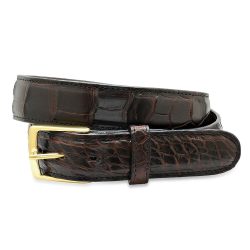 1 3/8" Dark Brown Genuine Alligator Belt