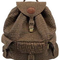 A Brown Cape Buffalo Hide Expedition Backpack