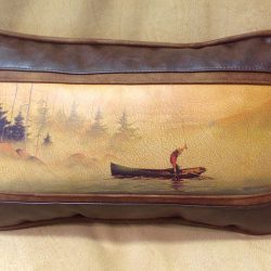 Grey Ghose Fishing leather Pillow - Sweetwater