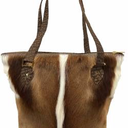 Springbok Skin & Buffalo Hide Carry All Shoulder Purse by African Game Industries