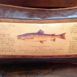 Trout Guide Leather Lumbar pillow - Sweetwater