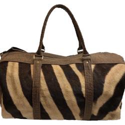 Brown Zebra & Cape Buffalo Hide Duffel Bag by African Game Industries