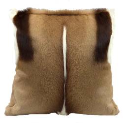 A Springbok hide pillow from African Game Industries