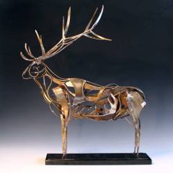 A welded bronze metal sculpture by Don Rambadt
