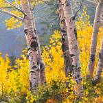 A Painting of Aspens in the Fall by Kim Diment