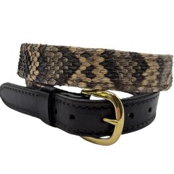 1 1/4" Eastern Rattlesnake Bridle Leather Belt